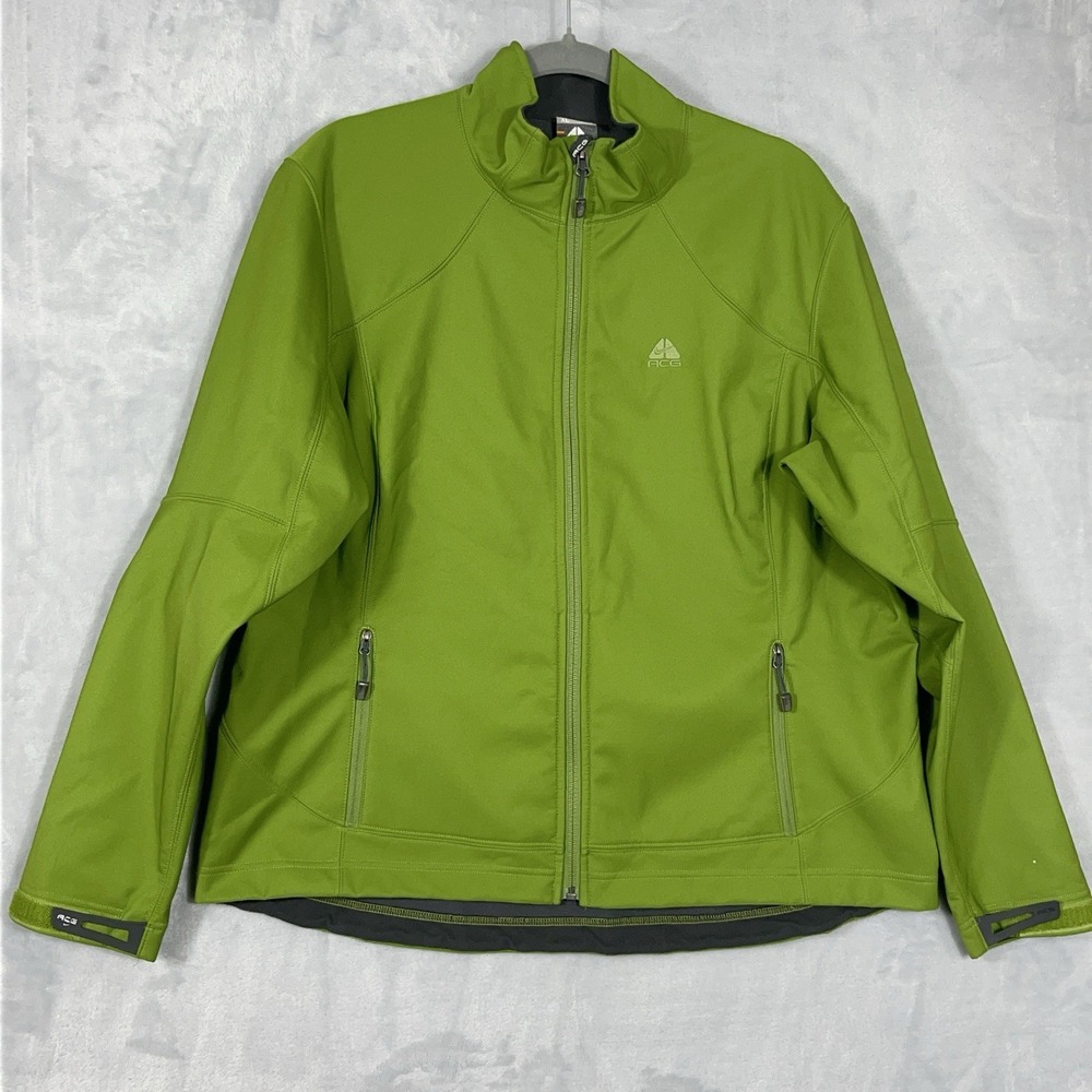 Nike ACG Jacket Womens XL Green Fleece Lined Full Zip‎ Outdoor Gorp Athleisure